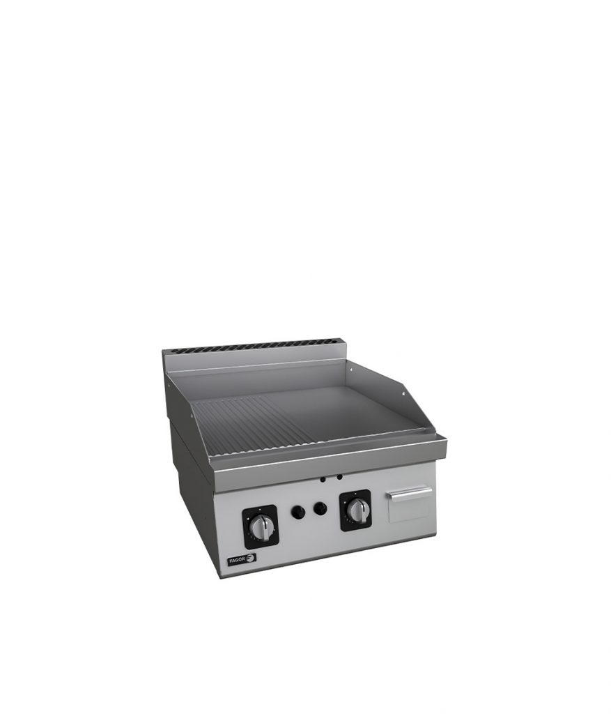 Πλατό Αερίου Διπλό 1/2 Λείο 1/2 Ραβδωτό - FT-G610 V L+R