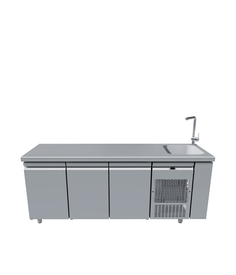 Ψυγείο Πάγκος 3 Πόρτες GN & Λεκάνη 40x40 - PG 205-40L
