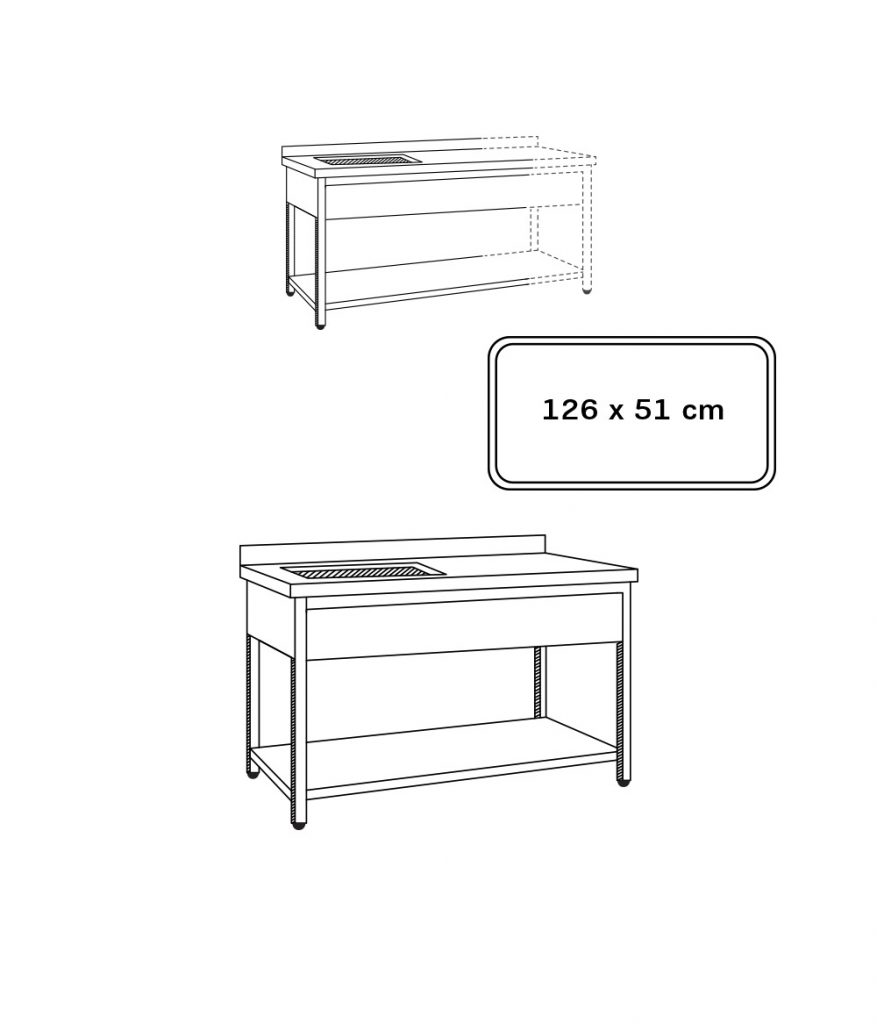 Λάντζες Ανοιχτές με Γούρνα 126x51 cm - LA126
