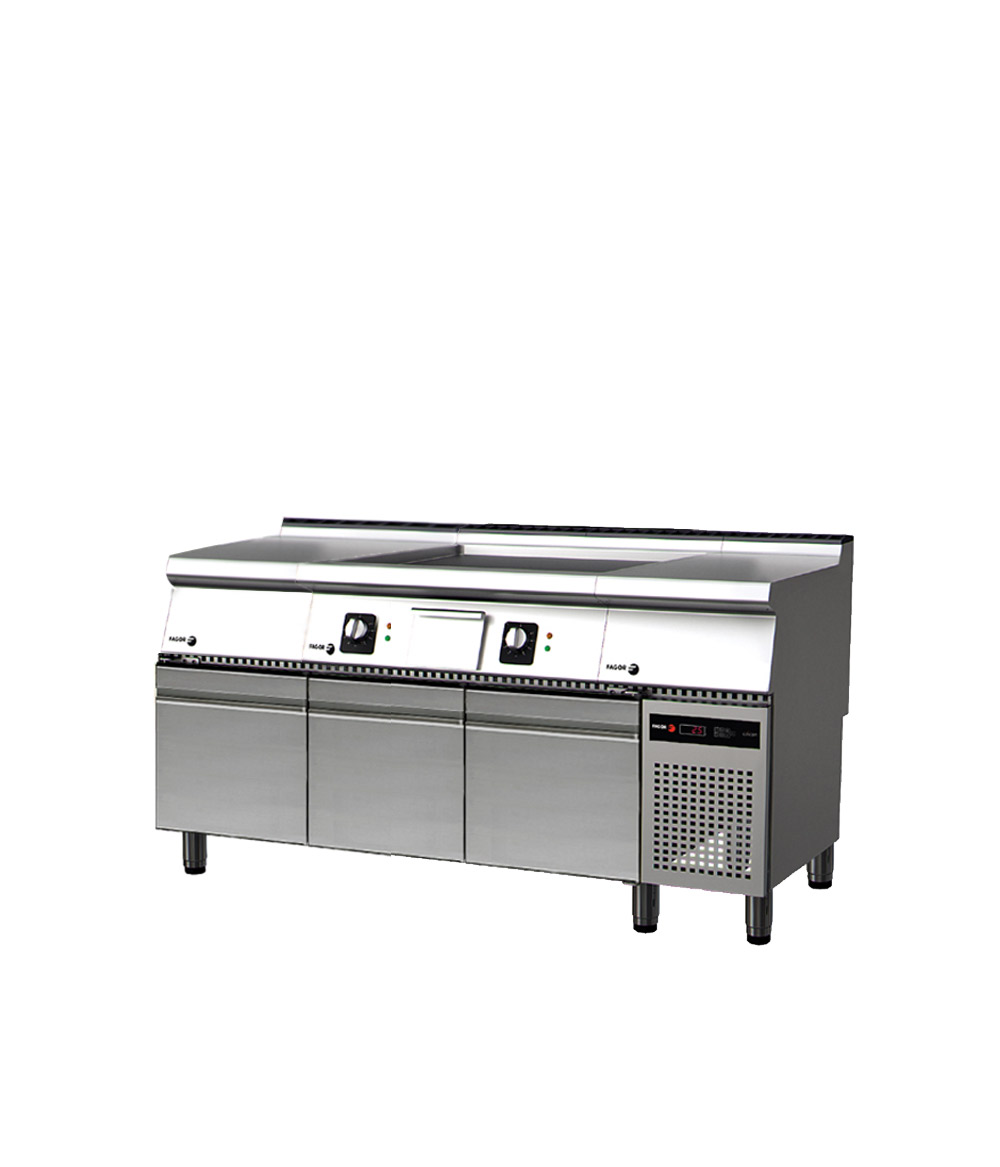 Βάση Ψυχόμενη 160 cm 3 Συρτάρια GN 1/1 - EMFP9-160 B
