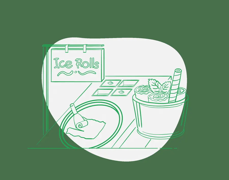 Εικονογράφηση: πάγκος για ice rolls